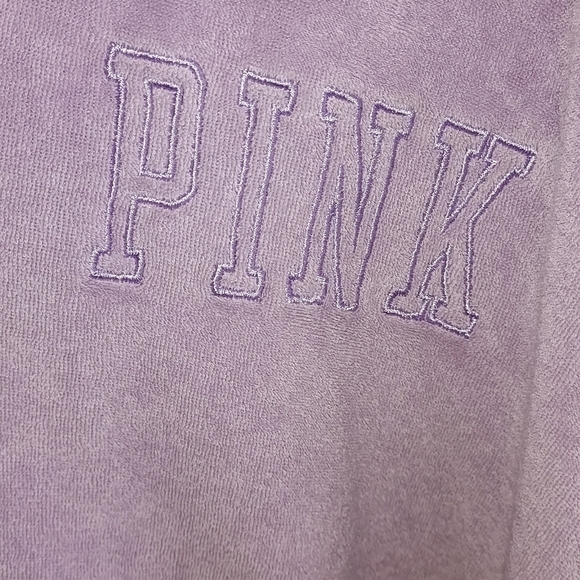 Pink Victorias Secret purple terry cloth sweater v neck - Picture 5 of 5